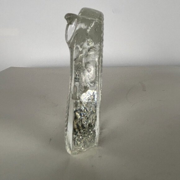 Crystal Owl Swedish Konst Glashyttan Urshult Clear Paperweight - Picture 3 of 10
